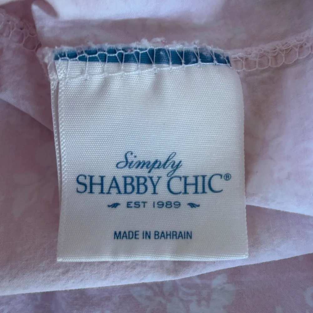 Simply Shabby Chic Rose Slipper Cottage Standard Pillowcase Set Pink White GUC